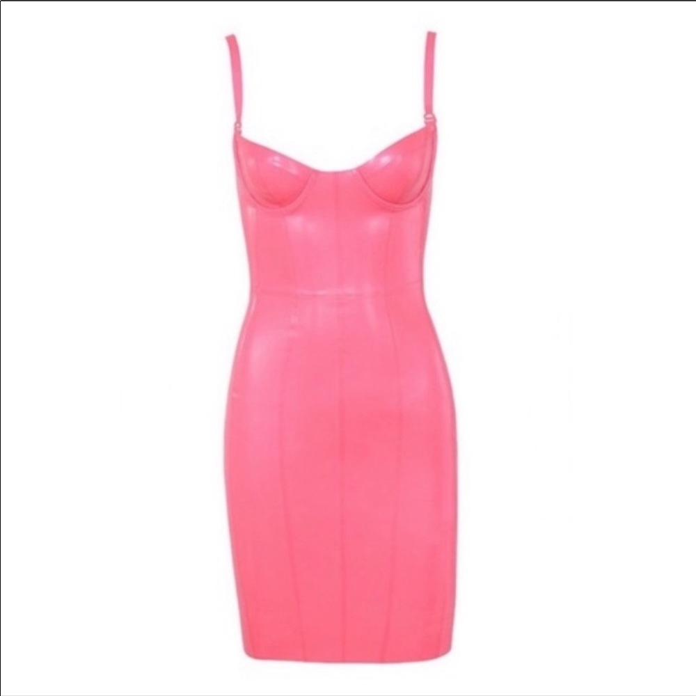 LEXII- Pink bustier latex dress